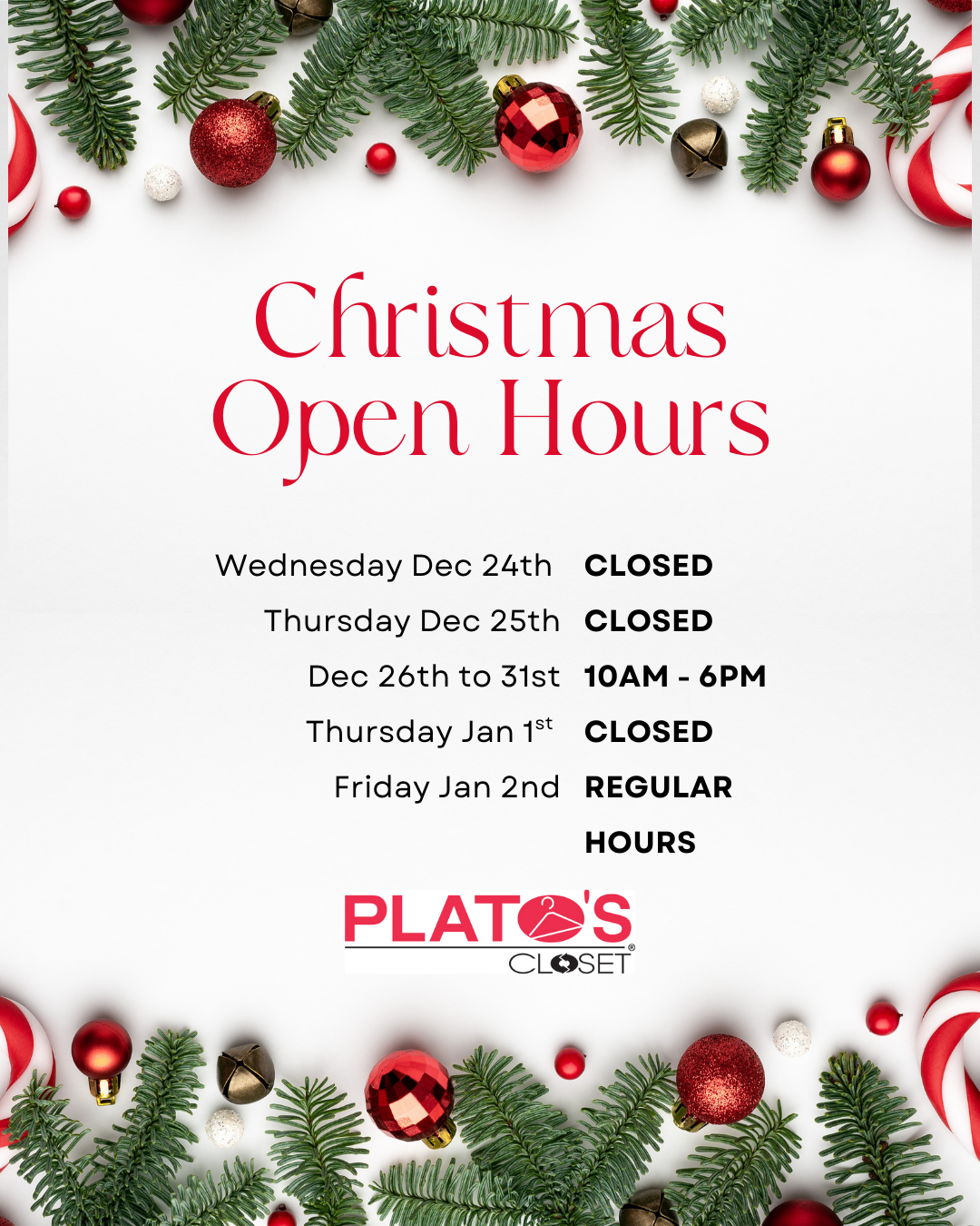 Holiday Hours